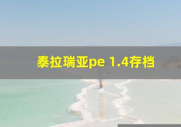 泰拉瑞亚pe 1.4存档